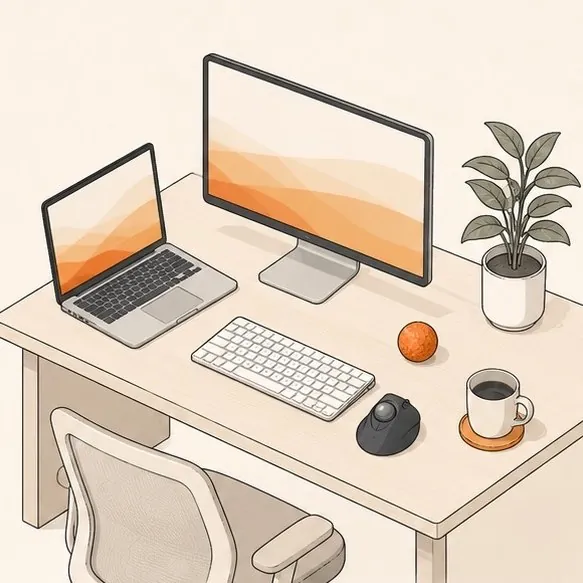Macデスクセットアップのイメージ